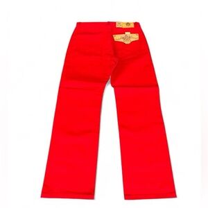 Y2K Beyond The Limit Raw denim pants Red relaxed